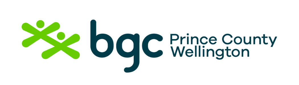 Logo of Prince County Wellington BGC featuring stylized green figures and blue text