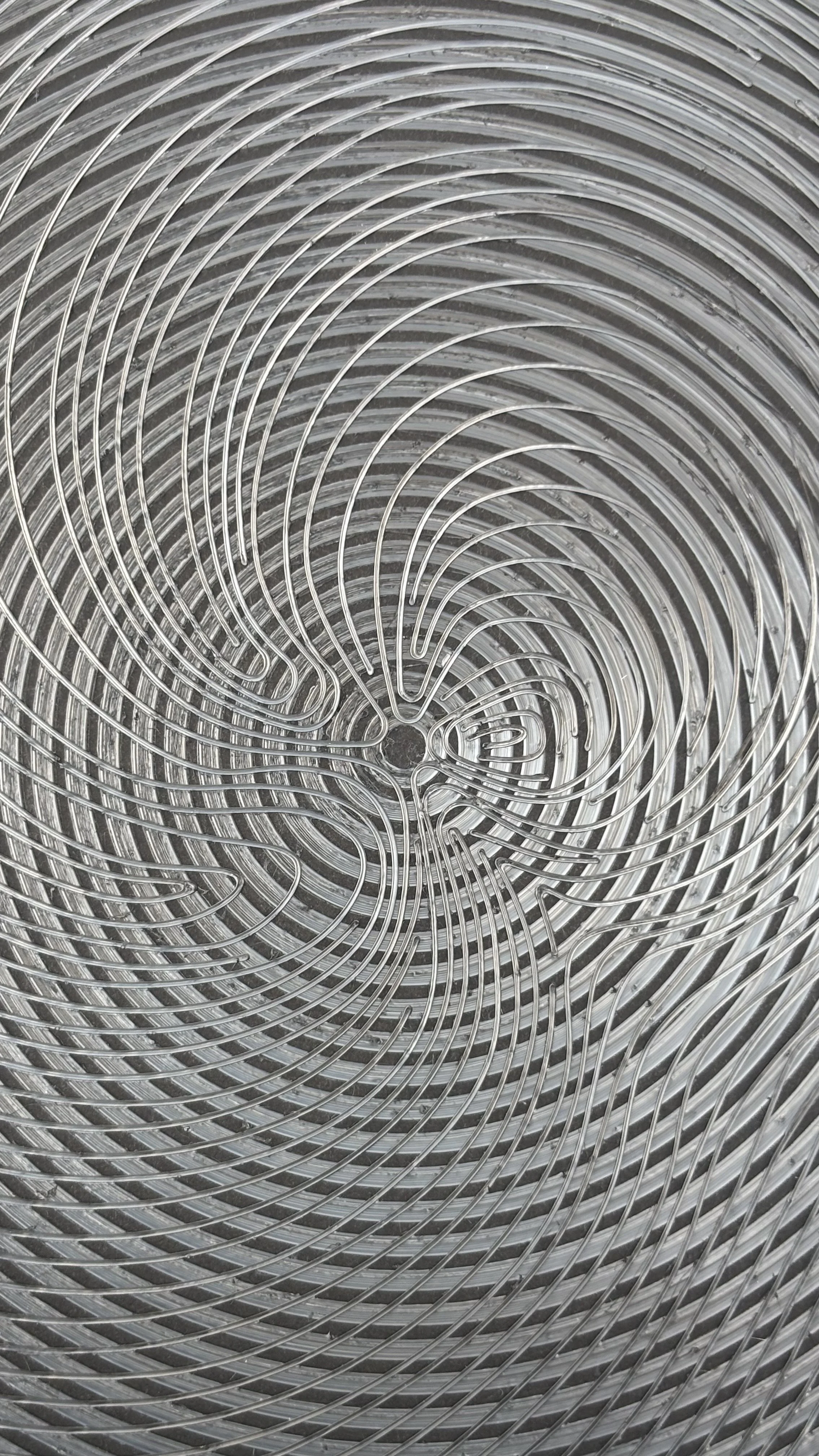 Close-up of 3D-printed metal mesh used in material experimentation