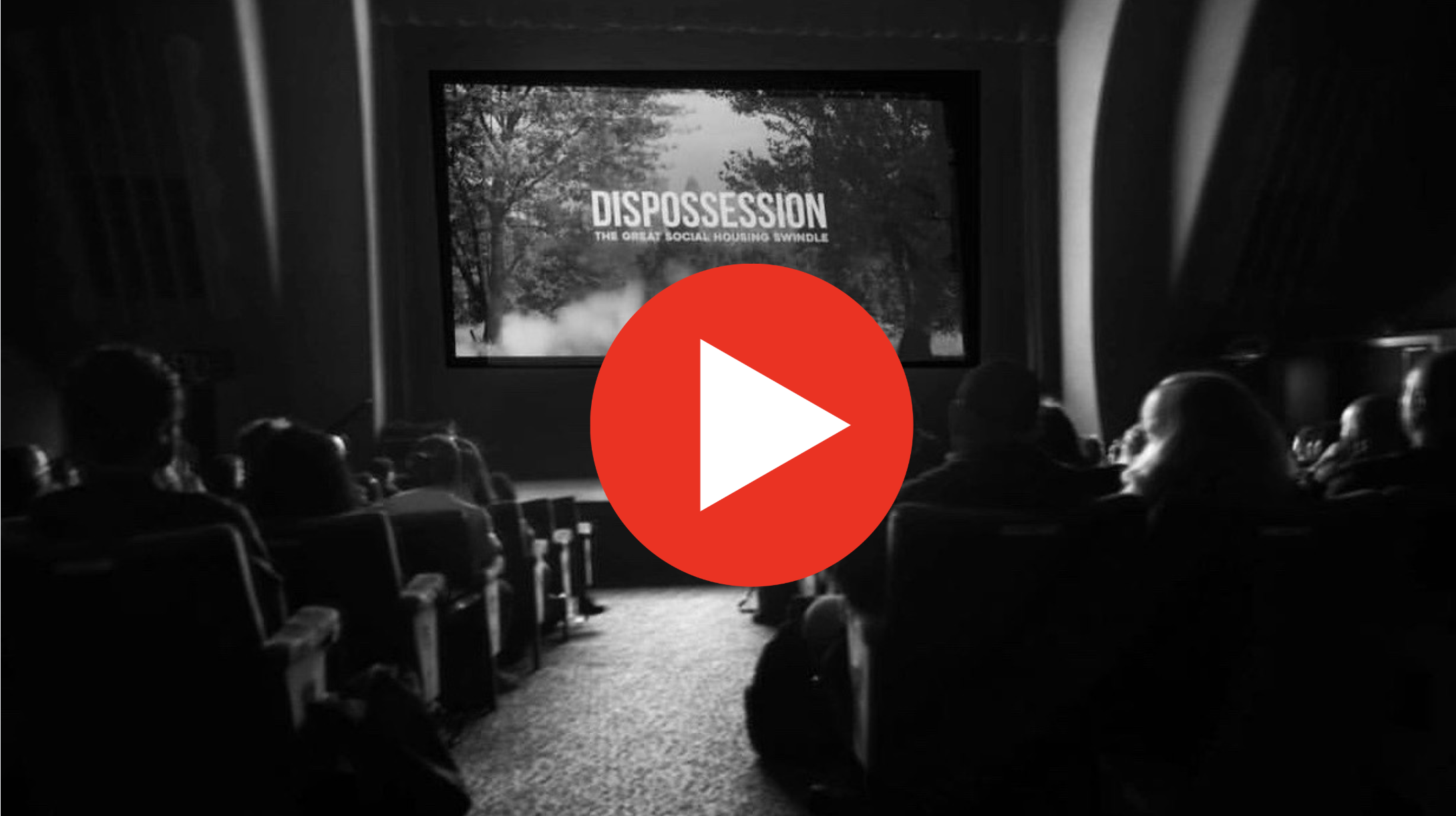 Black and white image of inside the Rio