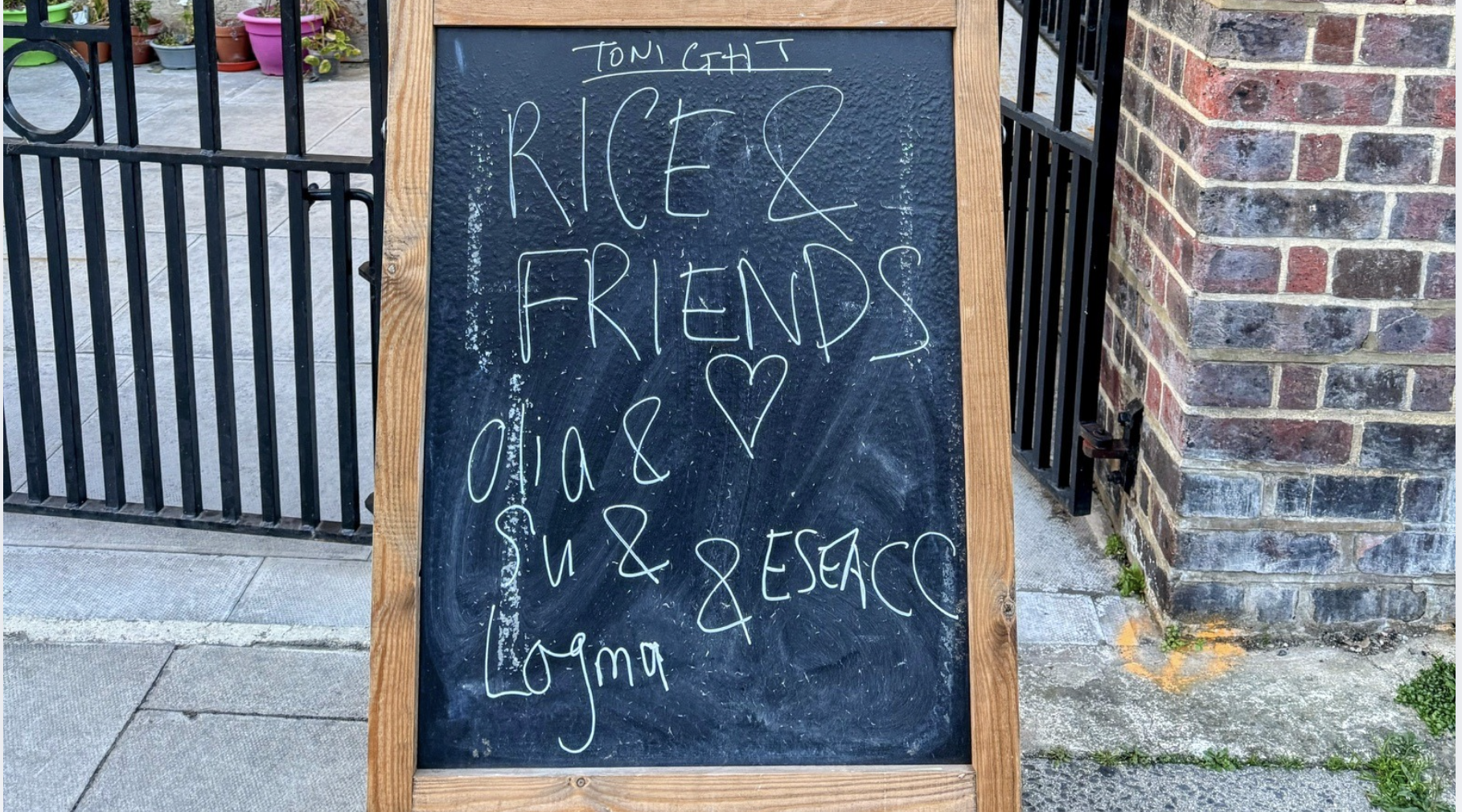 a blackboard with writing in chalk