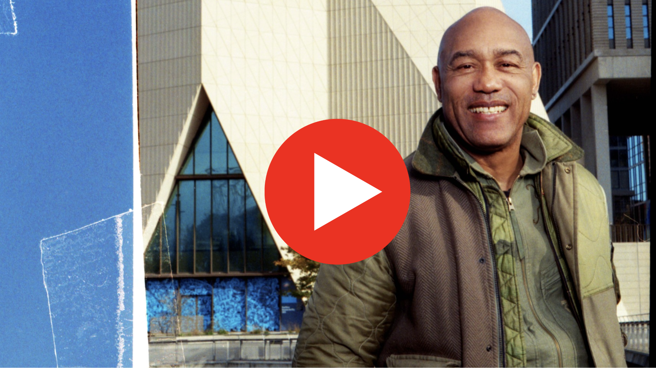 Gus Casely-Hayford stands in front of the new V&A East museum