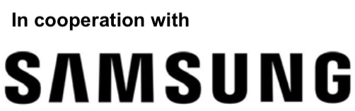 Samsung logo in black text.