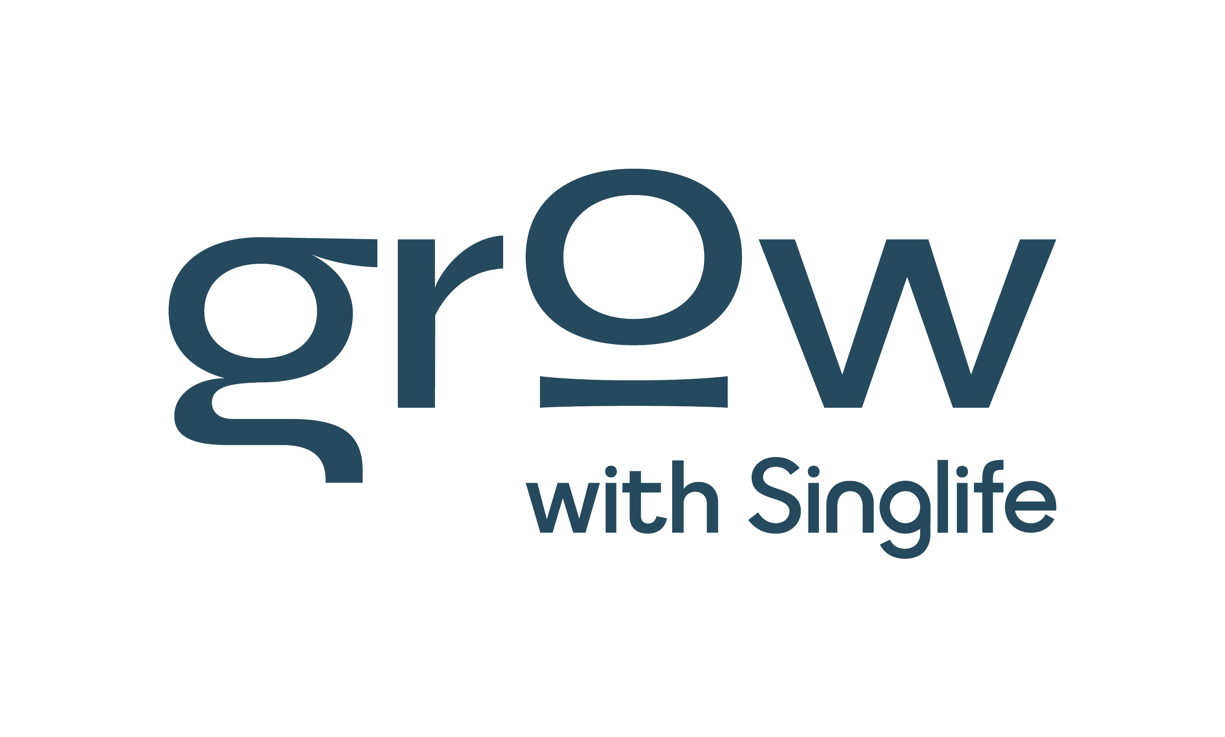 Logo of 'grow with Single' featuring stylized text in navy blue with the words 'grow' and 'with Single'.
