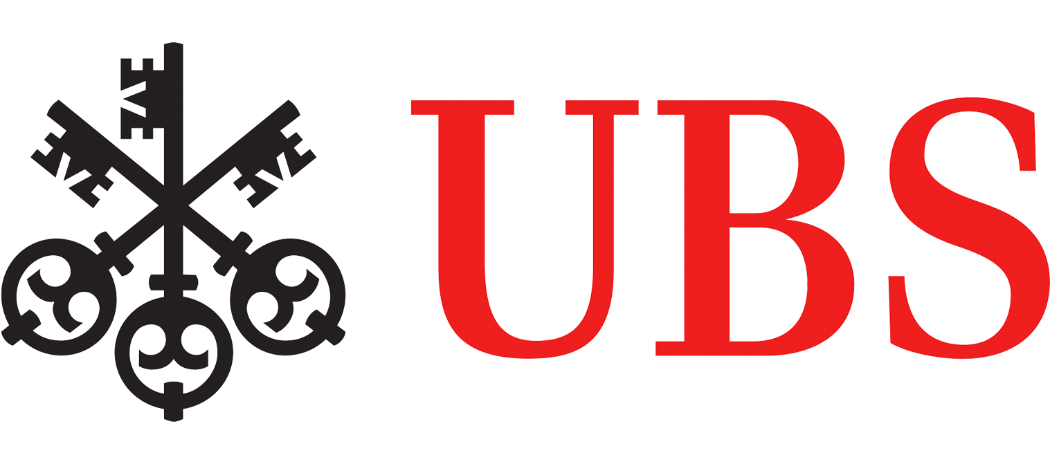 UBS logo with three black keys crossing each other, and the letters 'UBS' in red text to the right.
