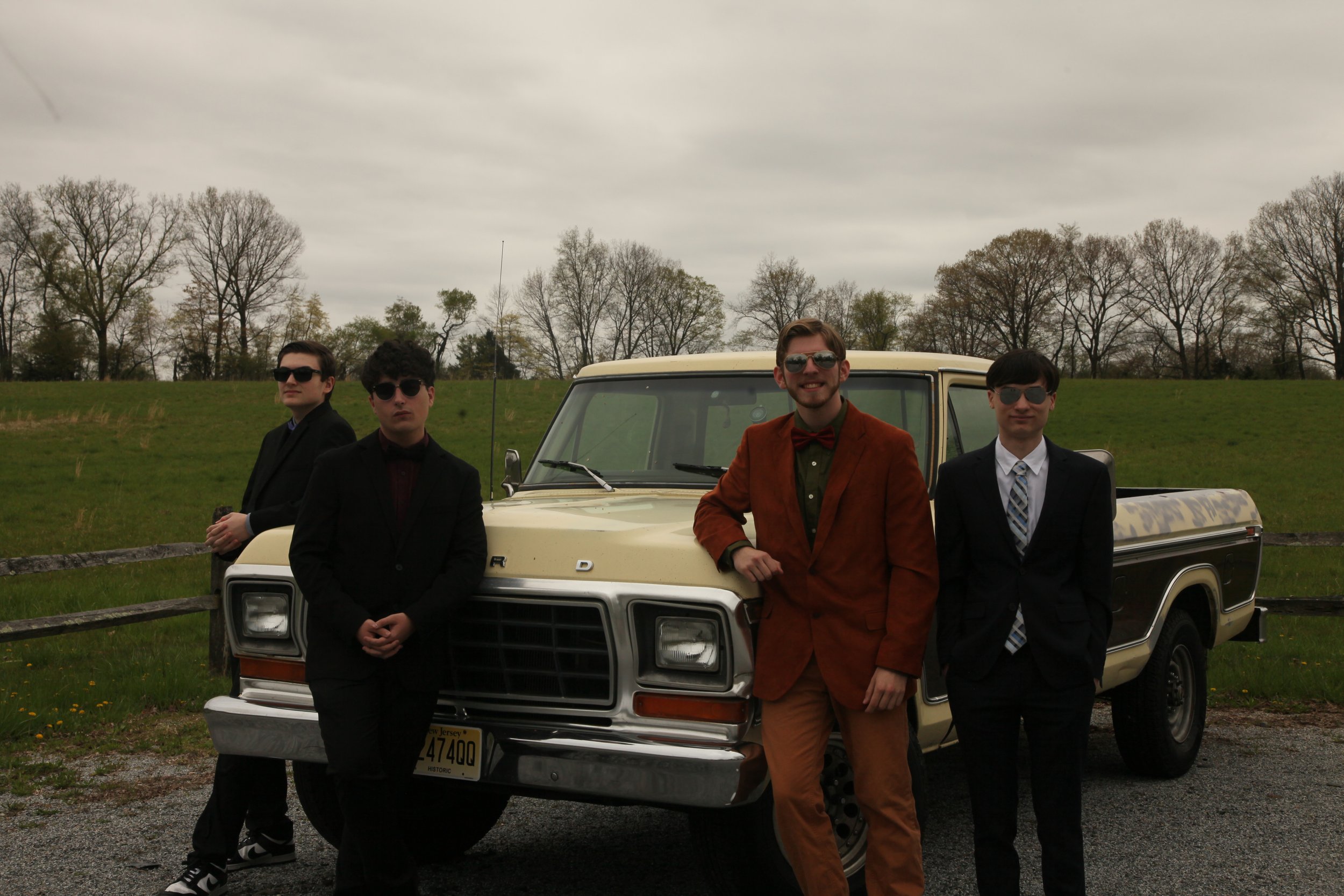 A group shot of boys going to their prom