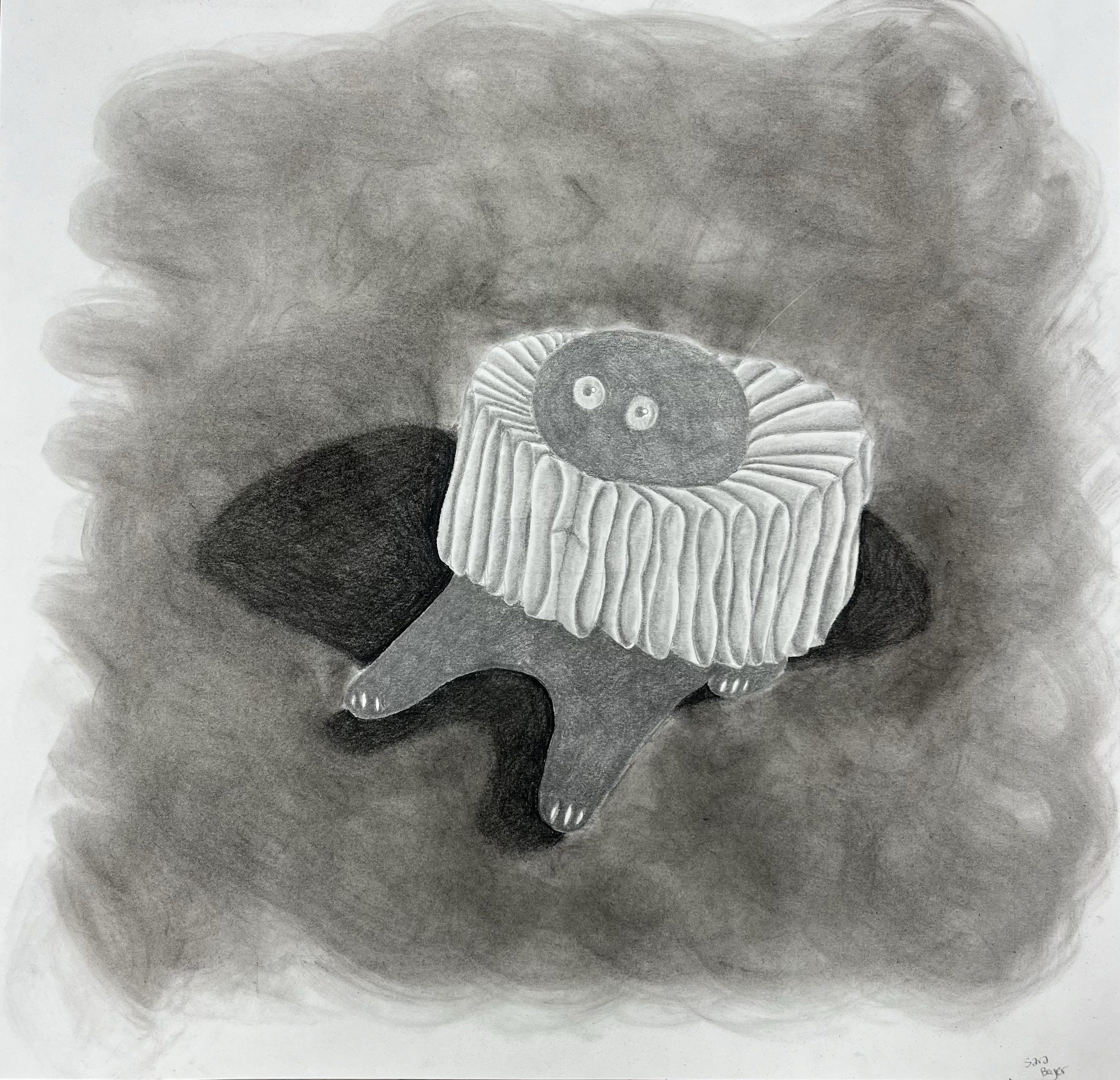 Drawing of Kevin - This drawing was an assignment I did in a drawing class where we pick a painting to draw using a gridding technique. I chose Vanessa Stockard's painting called "Kevin". I used charcoal and sketching pencils.
