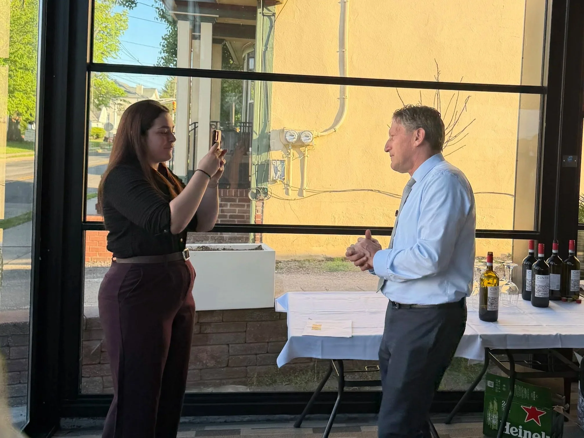 Sara Beyer interviewing Senator Andrew Zwicker