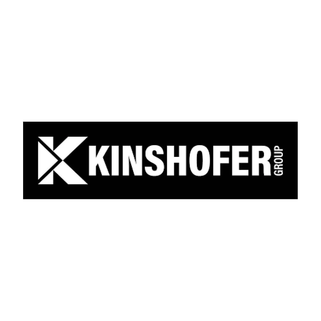 Black and white logo for KINSHOFER Group with stylized 'X' and bold text.