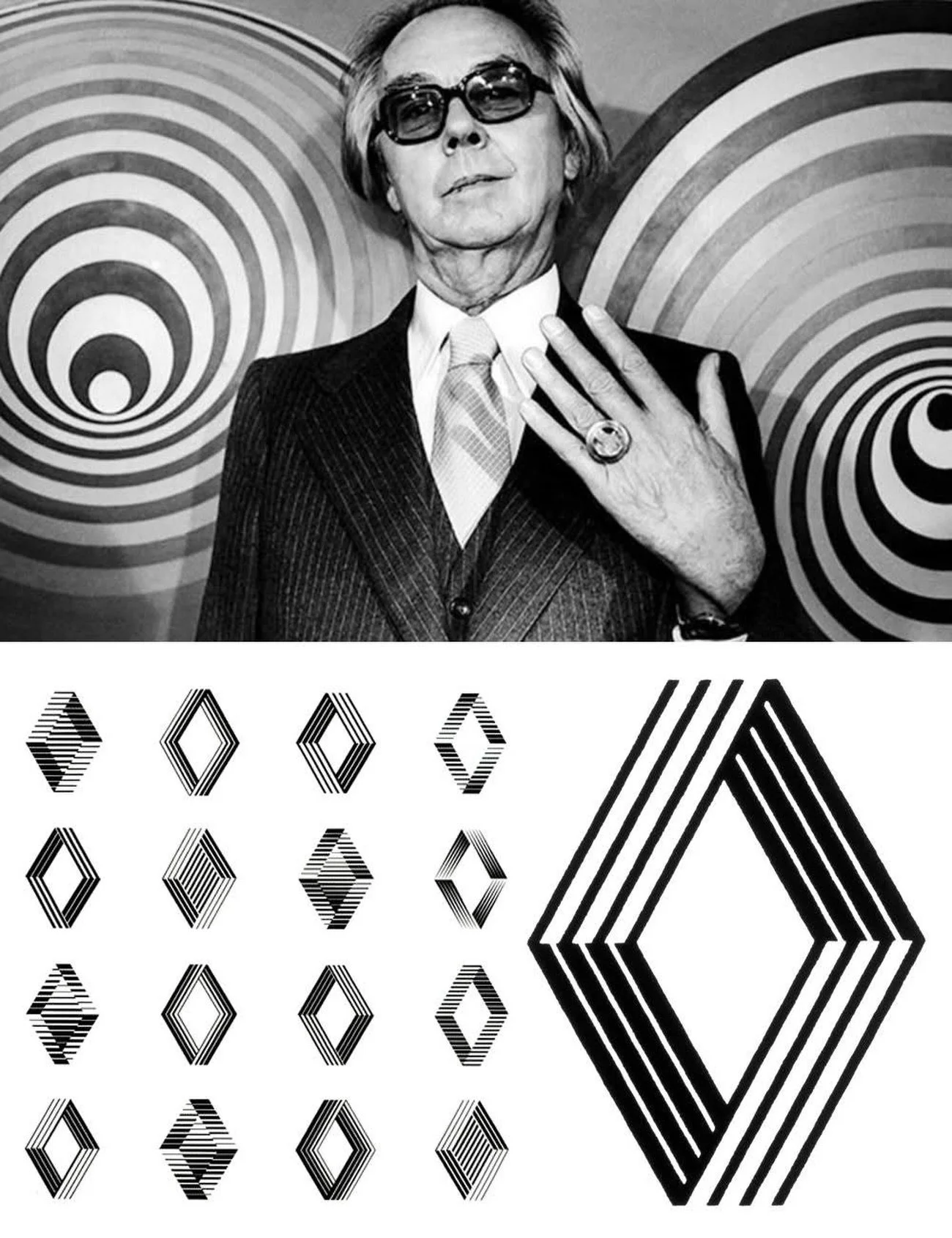 Victor Vasarely shaped the world of Op Art with clean geometry, strong colour contrast and pattern that plays with how we see. His move from graphic design in Paris into full abstraction influenced artists and designers for decades.

In 1972, Renault