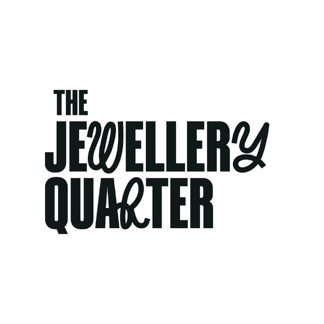 Logo with the text 'THE JEWELLERY QUARTER' in bold black font on a white background.