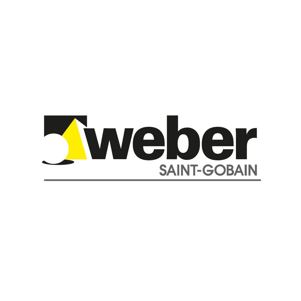 Logo of Weber Saint-Gobain with a stylized black and yellow graphic and the text 'weber SAINT-GOBAIN' below it.