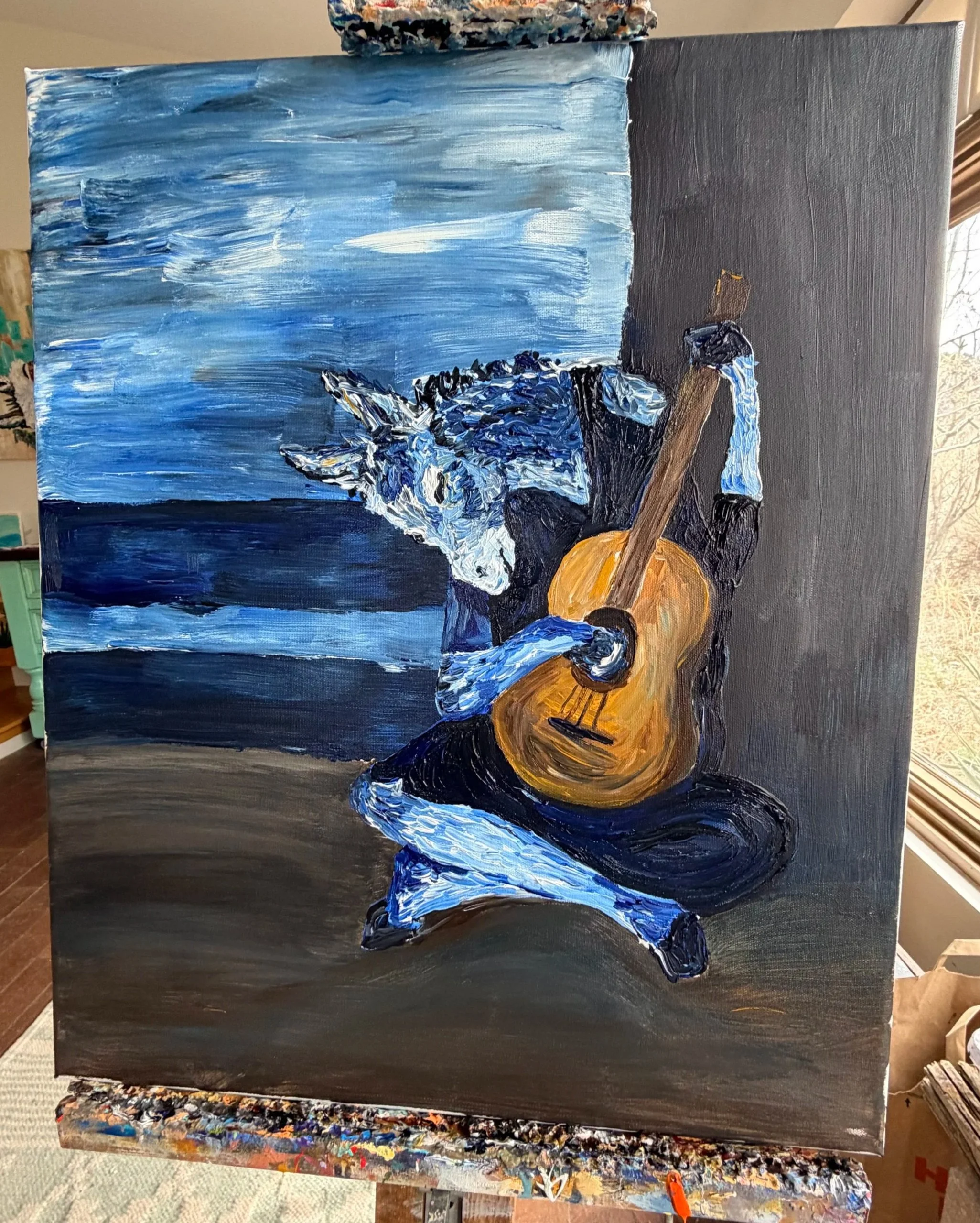 Burro in Blue 16x20