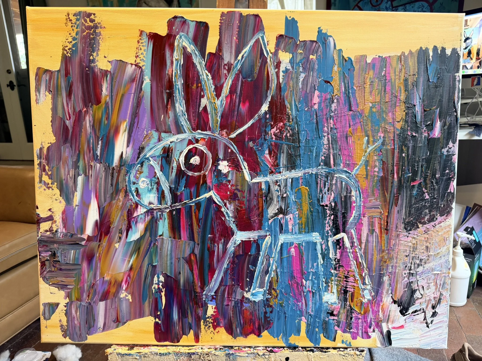 Electric Glyph Donkey Painting