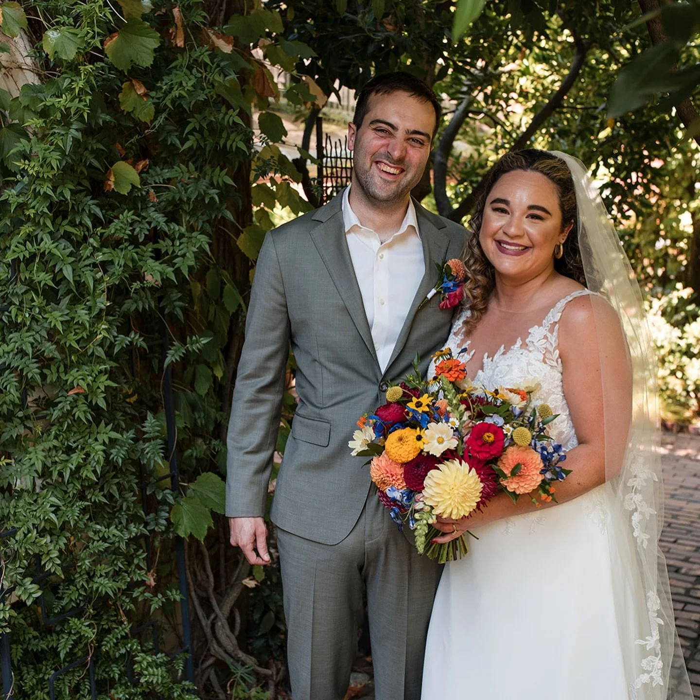 Some favorite pics from a gorgeous day! This was the first wedding I&rsquo;ve designed where each bridesmaid had one flower type from the brides bouquet that matched their dresses! We couldn&rsquo;t be more pleased with how it turned out! The pops of