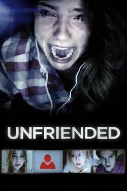 Poster of the film Unfriended, representing the Big Brother trope and the risk of AI hacking into private communications.