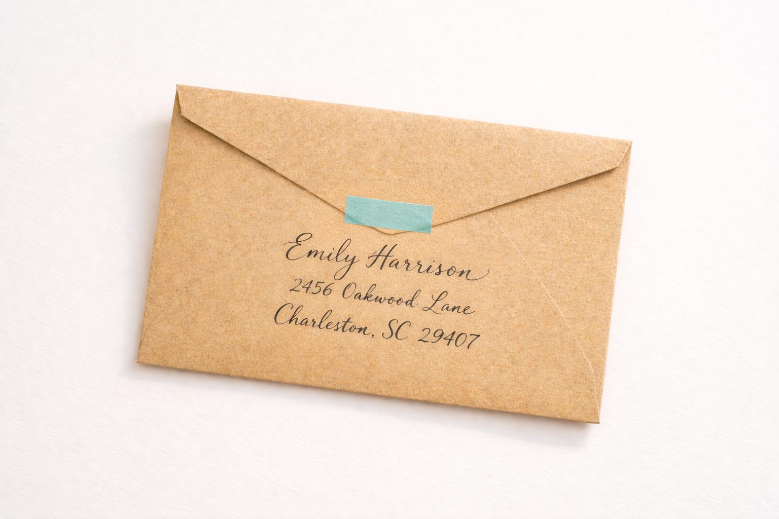 Handwritten elegance on kraft paper