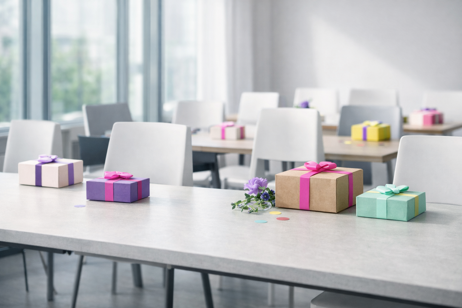 Room with guest presents