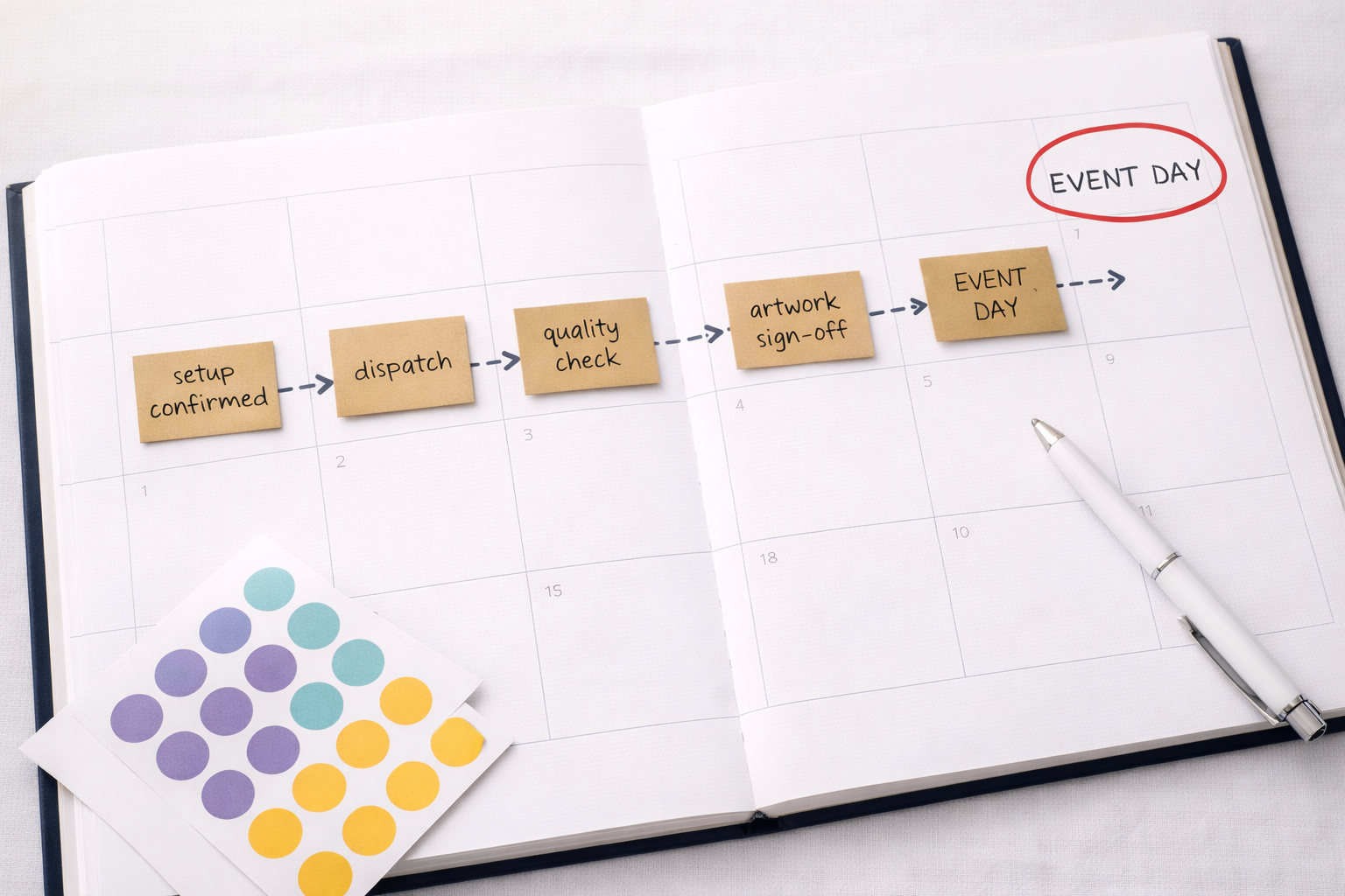 Event day highlighted in calendar