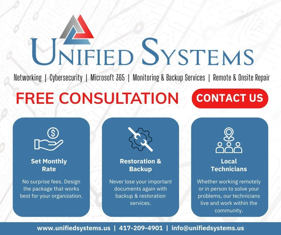 Let&rsquo;s talk through the problem &mdash; no jargon, no pressure - just friendly local IT support.

 #unifiedsystemswp #WestPlains #TechFacts #CyberSecurity #BusinessIT #westplains #WestPlainsStrong #WestPlainsMO #CommunityStrong