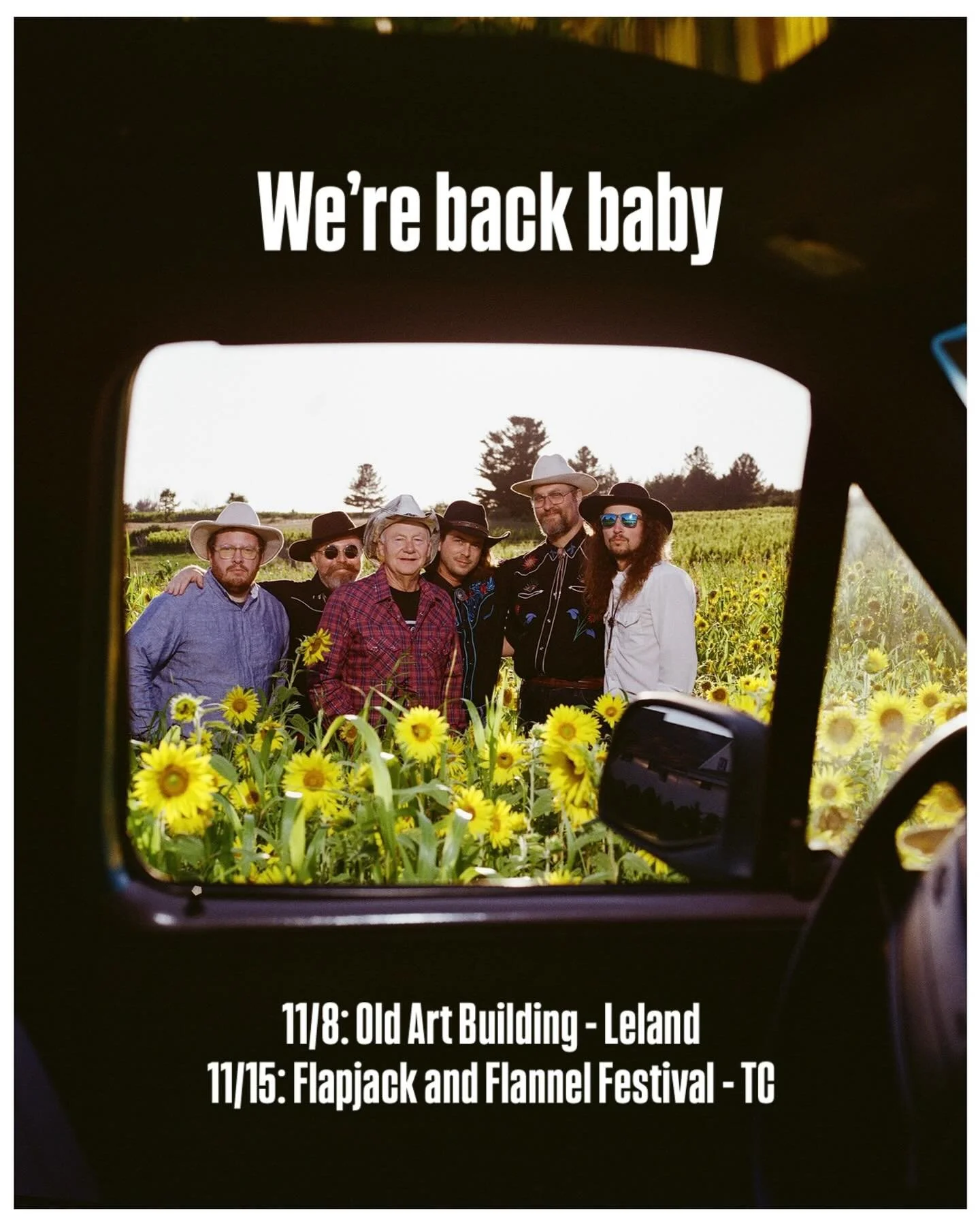 Two amazing shows to round out the year. @oldartbuilding with @may_erlewine on 11/8 and @flapjackflannelfestival.tc on 11/15! We plan to take a hiatus from playing live for a few months to work on our 2026 set. Hope to see y&rsquo;all soon!
📸 @bynic