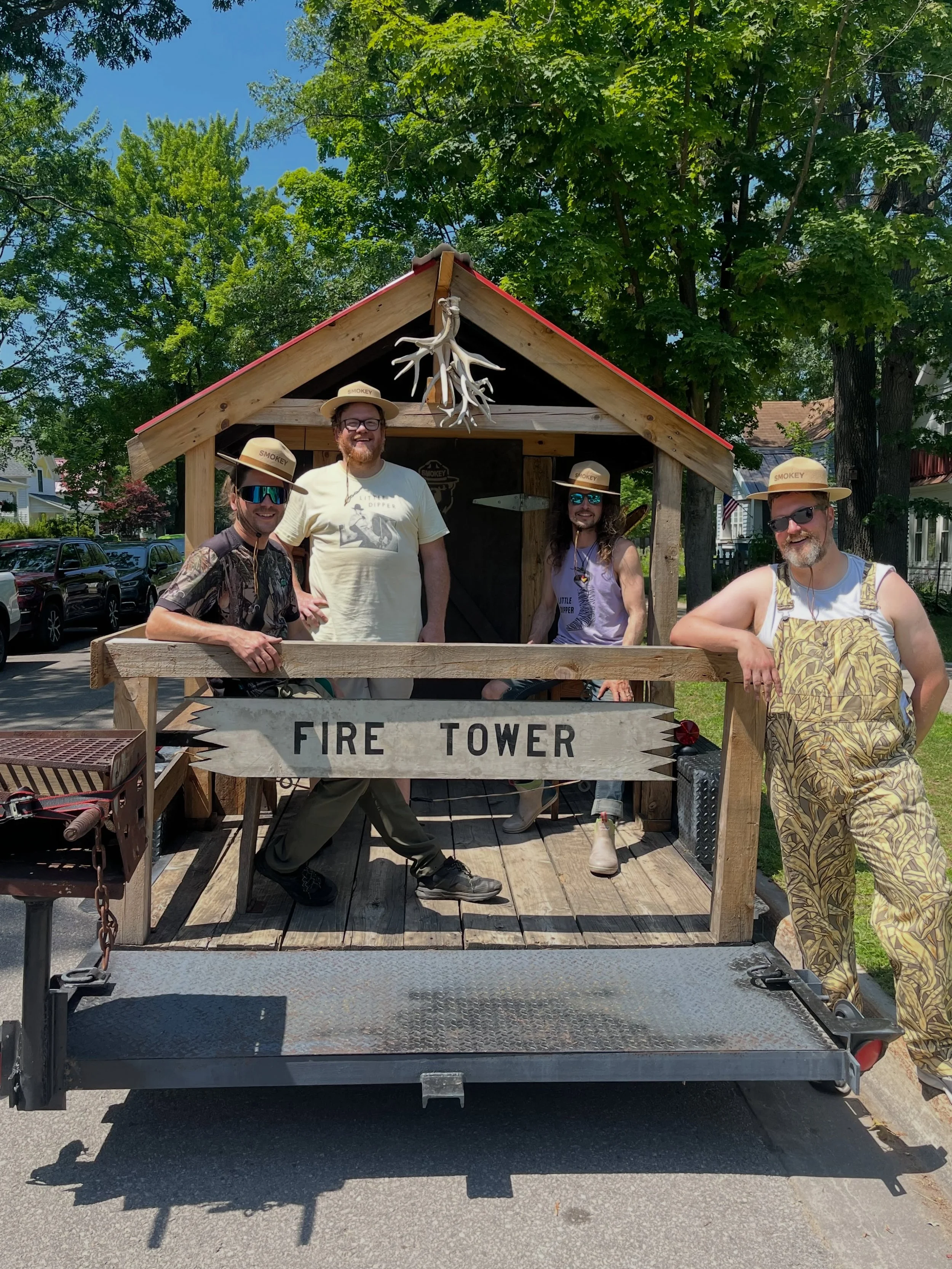 We had a blast playing on the @michigandnr float, supporting Smokey the Bear at the @cherryfestival. A fact we learned was that Smokey is based on a real bear who was found in the aftermath of a 1950 forest fire. Originally named &ldquo;Hotfoot Teddy