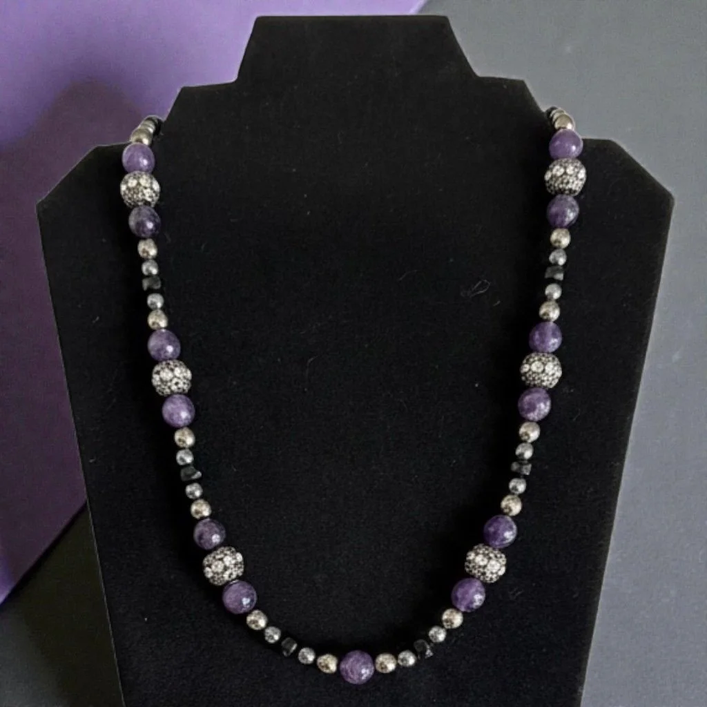 Elegant Amethyst & Hematite Necklace