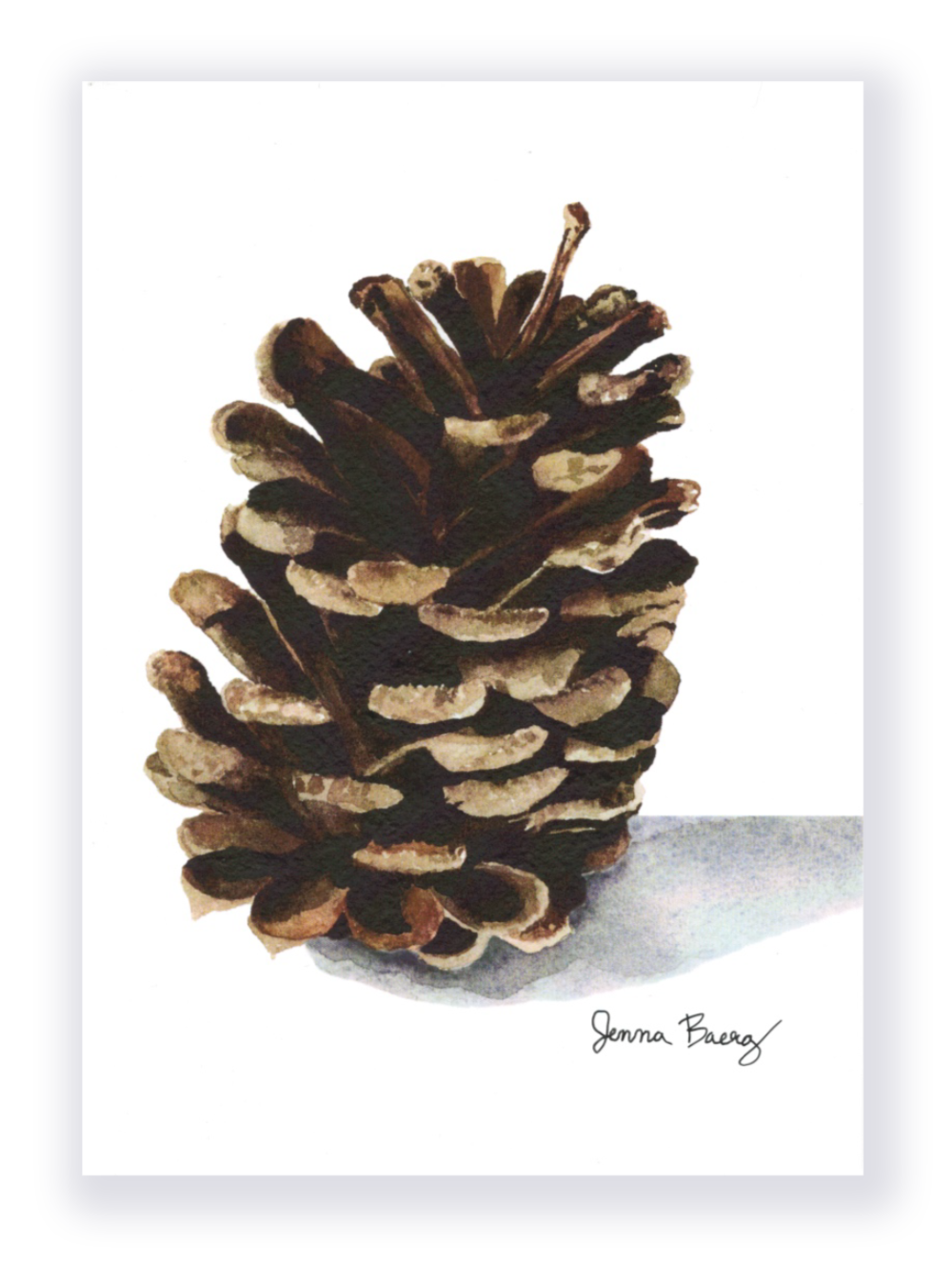 Faith-inspired watercolor pinecone art print titled The Sower