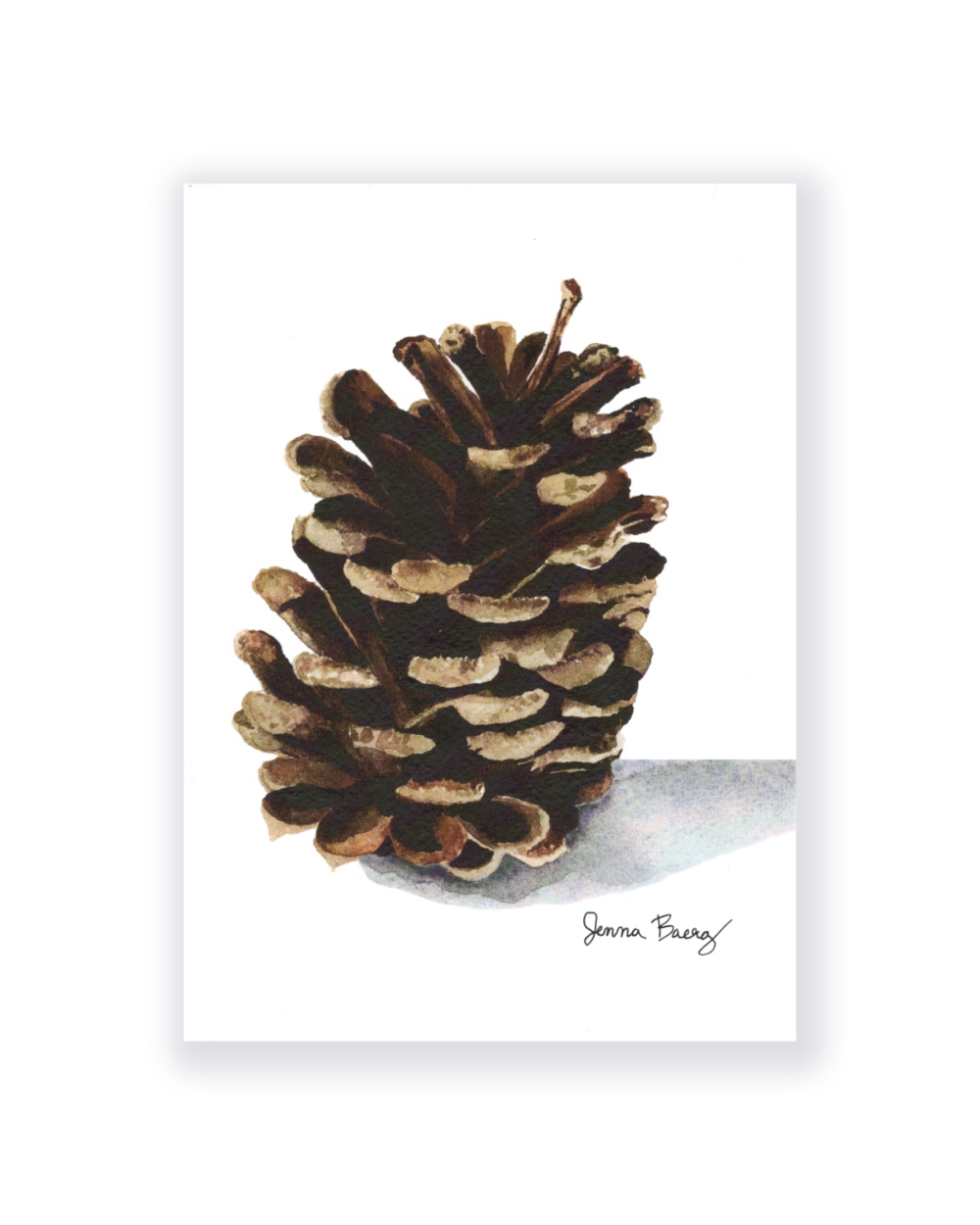 Faith-inspired watercolor pinecone art print titled The Sower