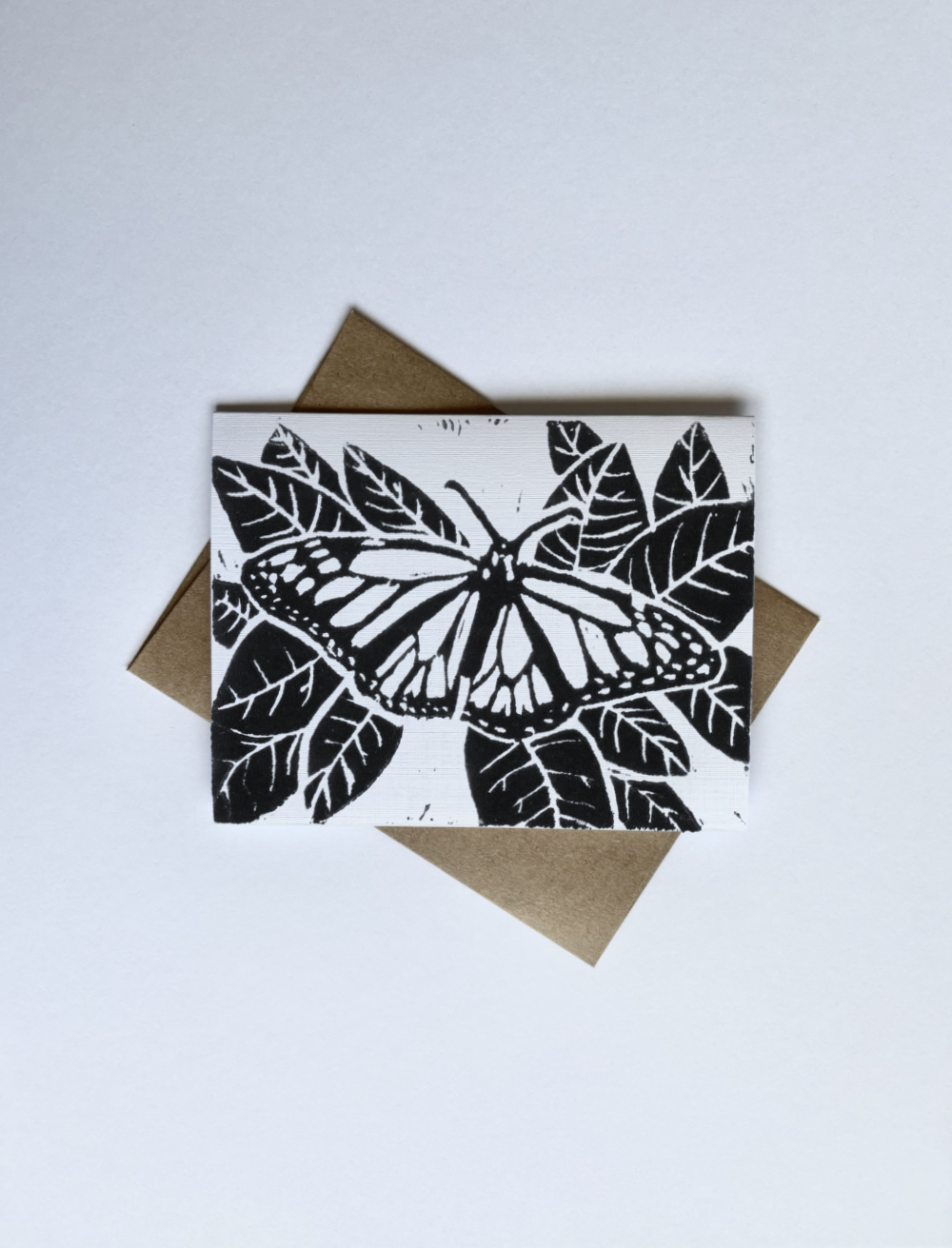 Black & White Monarch Butterfly Art Card