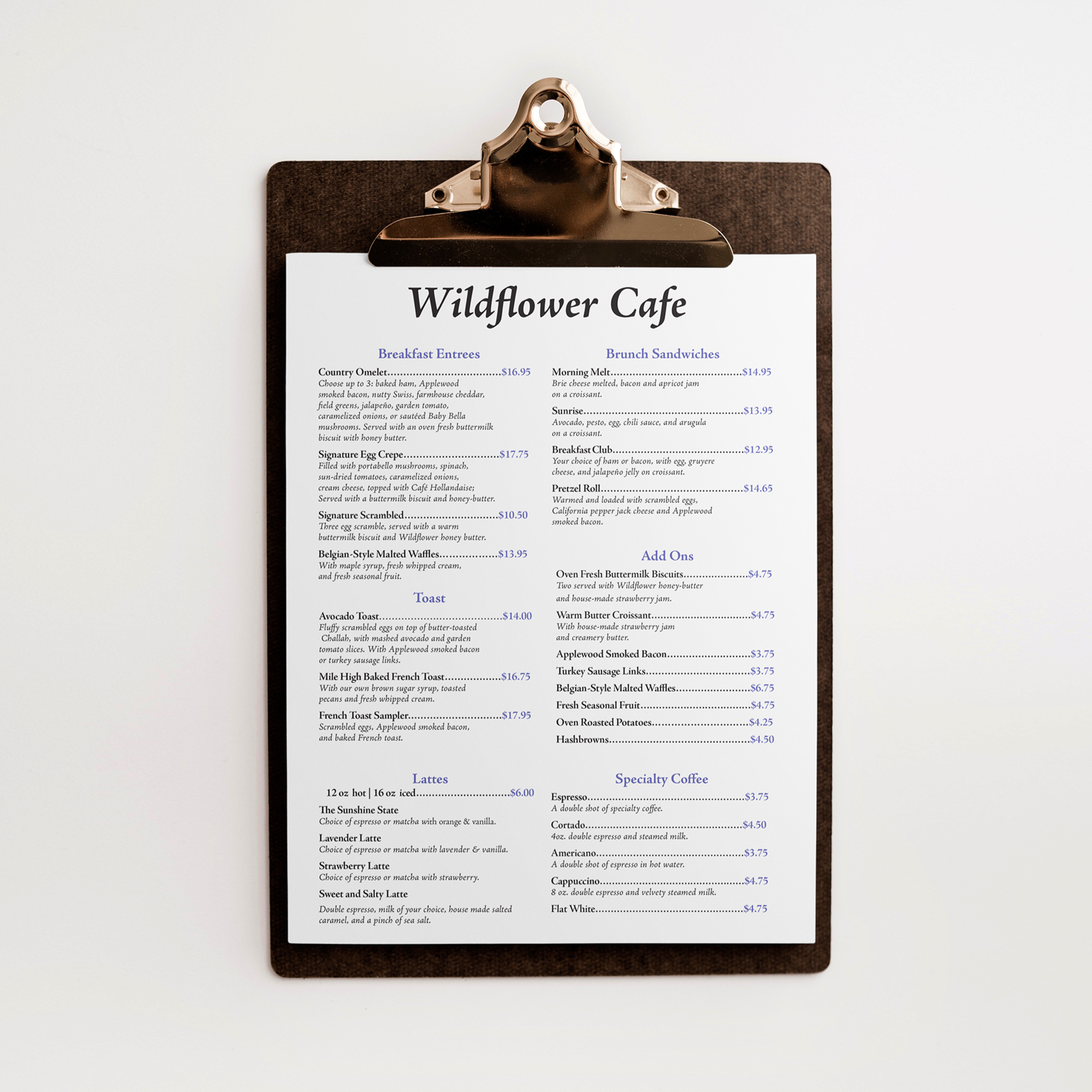 Menu Design