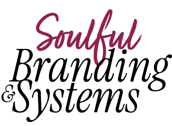The word 'Soulful' Soulful Branding and System written in stylized, cursive font with a small heart shape above the letter 'u'.