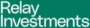 Relay Investments logo on a green background
