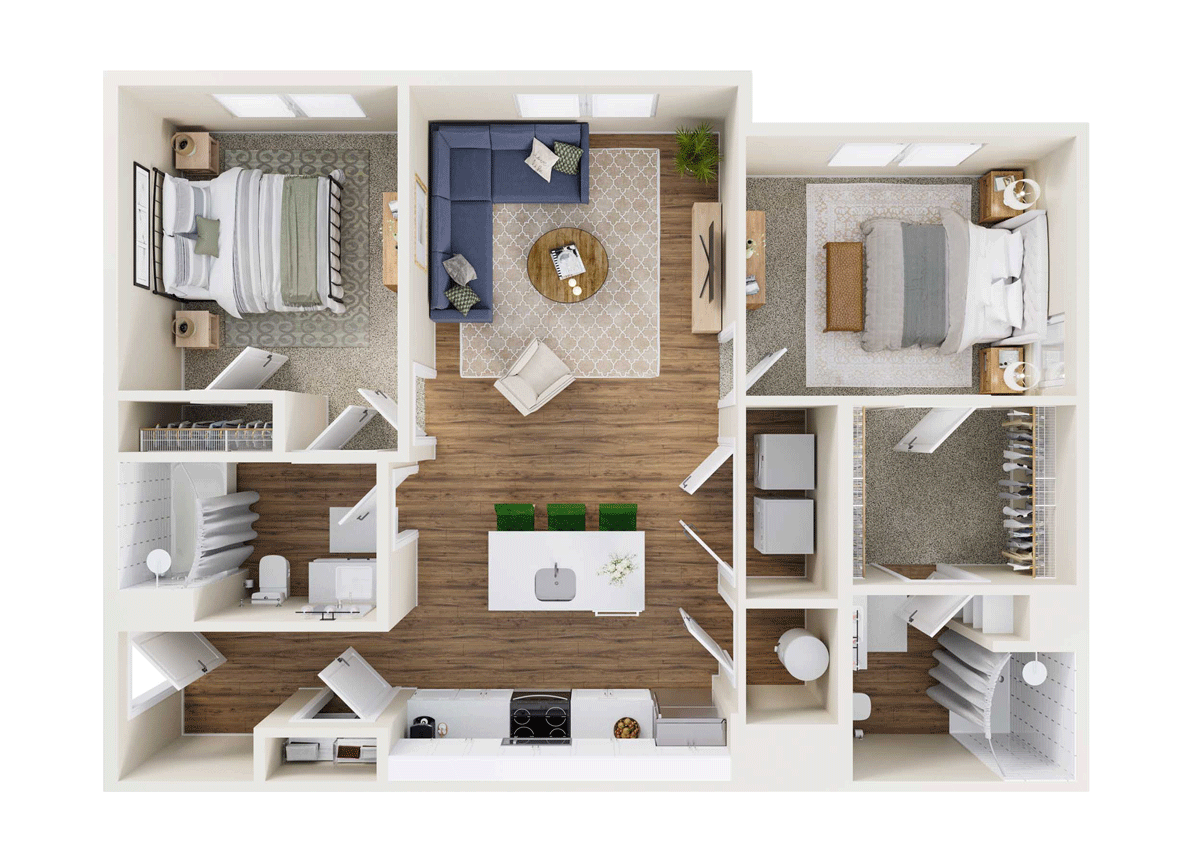 The Midland Floor Plan | 2 Bedroom Apartment in Newark, OH