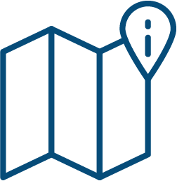 Icon of a folded map with a location pin.