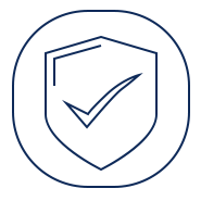 Shield with a checkmark in the center, symbolizing security or protection.