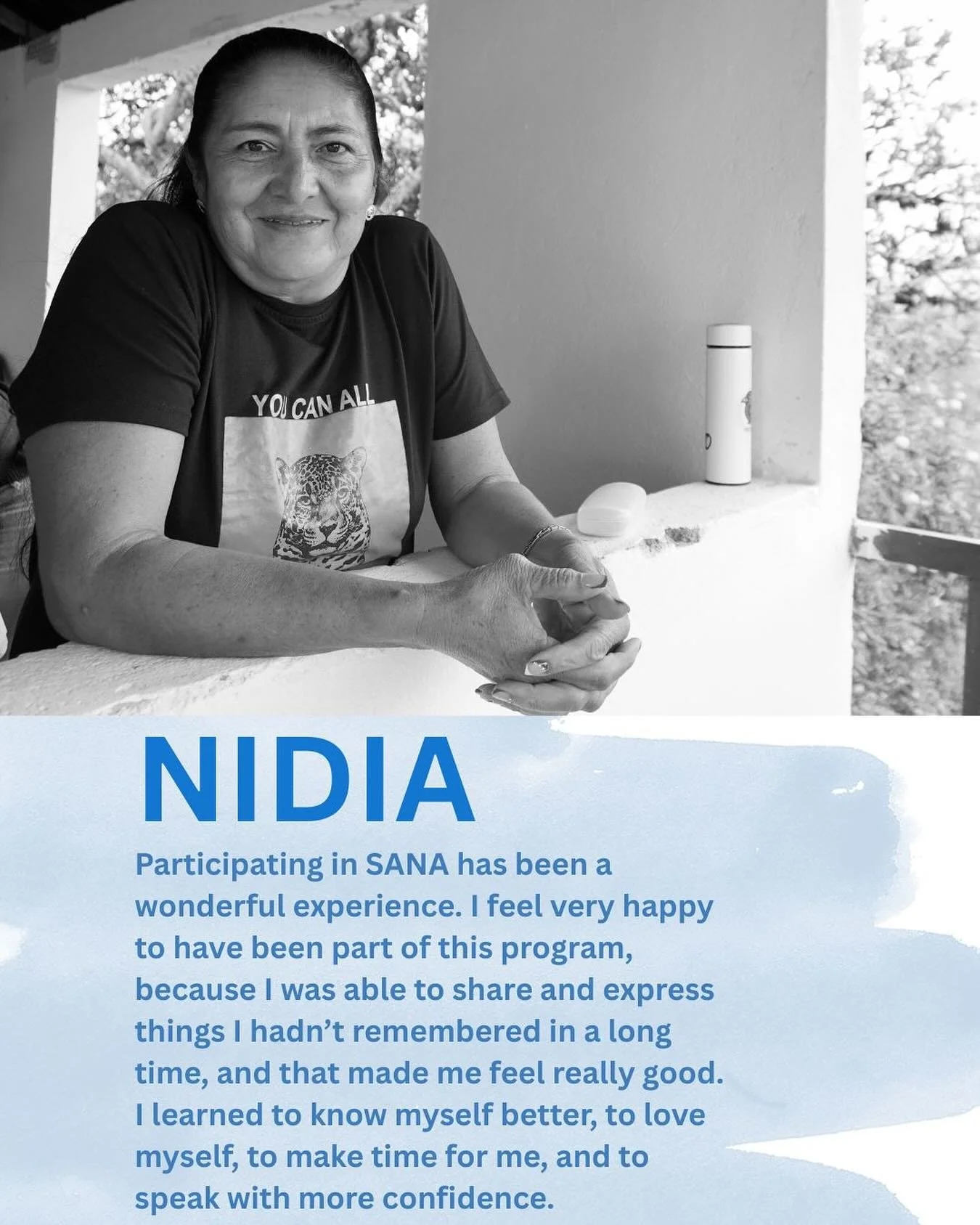 Through the SANA program, Nidia reconnected with herself , learning to love, express, and make time for her own wellbeing. Her story reminds us that emotional care is not a luxury, but a right. 
π Donate $25 monthly to give another woman coffee far