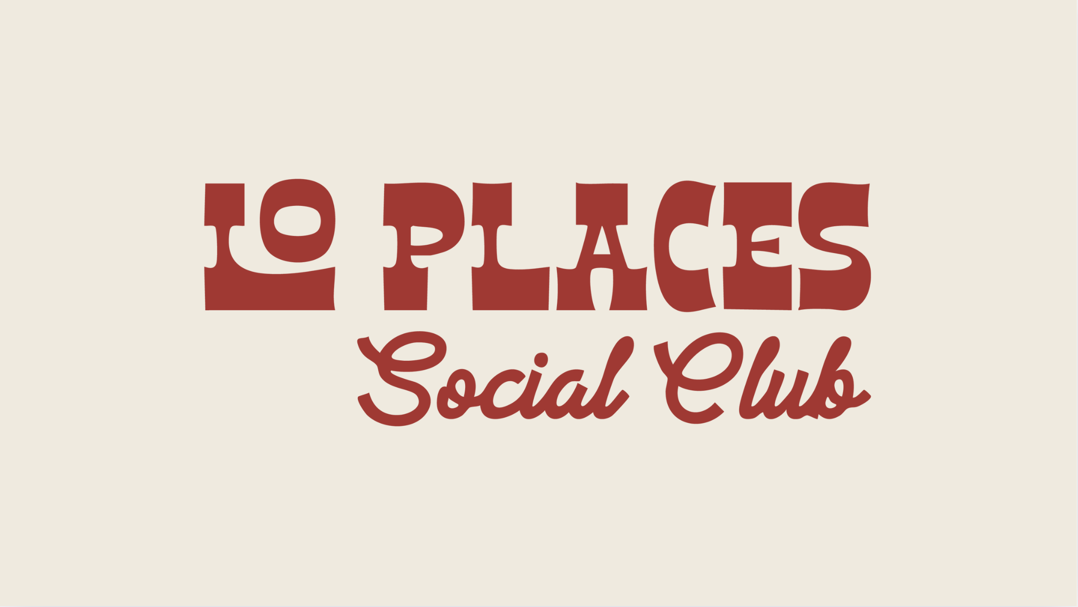 Logo for Lo Places Social Club in red and beige colors.