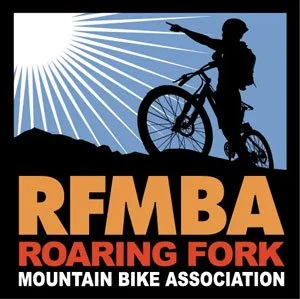 The logo for the Roaring Fork Mountain Bike Association  with link to rfmba.org