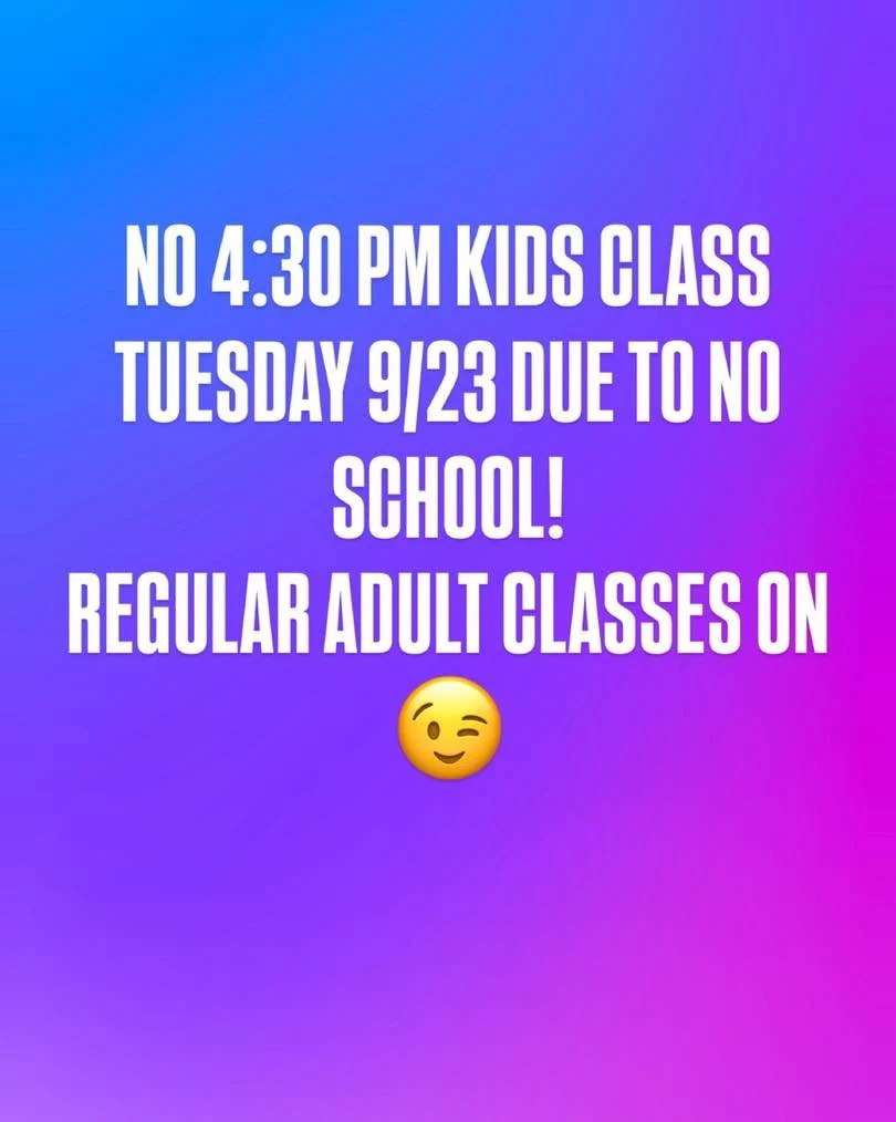 No Kids BJJ Tuesday, 9/23 at 4:30 PM due to no school/Rosh Hashanah ⭐️

Regular adult classes are on! Kids schedule resumes Wednesday, 9/24!

See you on the mats! 

 #teamtruestyle #truestylejiujitsu #verostile  #teamtakoma #serafinbjj #bjj #jiujitsu