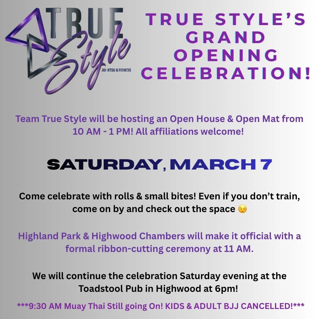 ⭐️ Save the Date: Saturday, March 7th ⭐️

Team True Style will be hosting an Open House &amp; Open Mat from 10 AM - 1 PM! All affiliations welcome 🎉

@hpchamber &amp; @highwoodchamberofcommerce will make it official with a formal ribbon-cutting cere