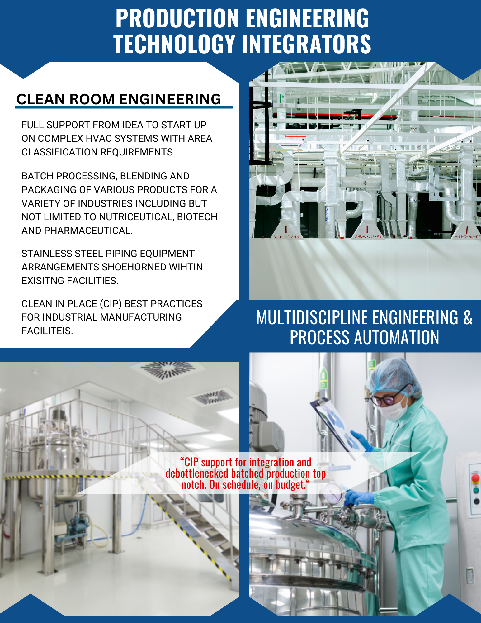 PRODUCTION ENGINEERING TECHNOLOGY INTEGRATORS