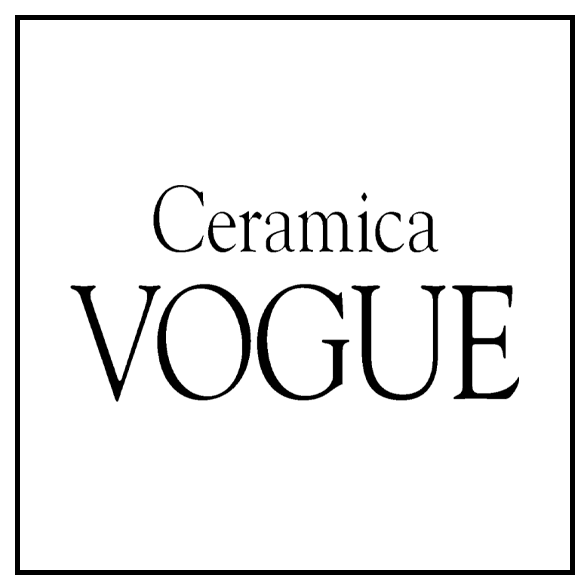 A logo with the words 'Ceramica VOGUE' in black text, with 'Ceramica' in smaller font above 'VOGUE' in larger font, enclosed in a thin black square border.