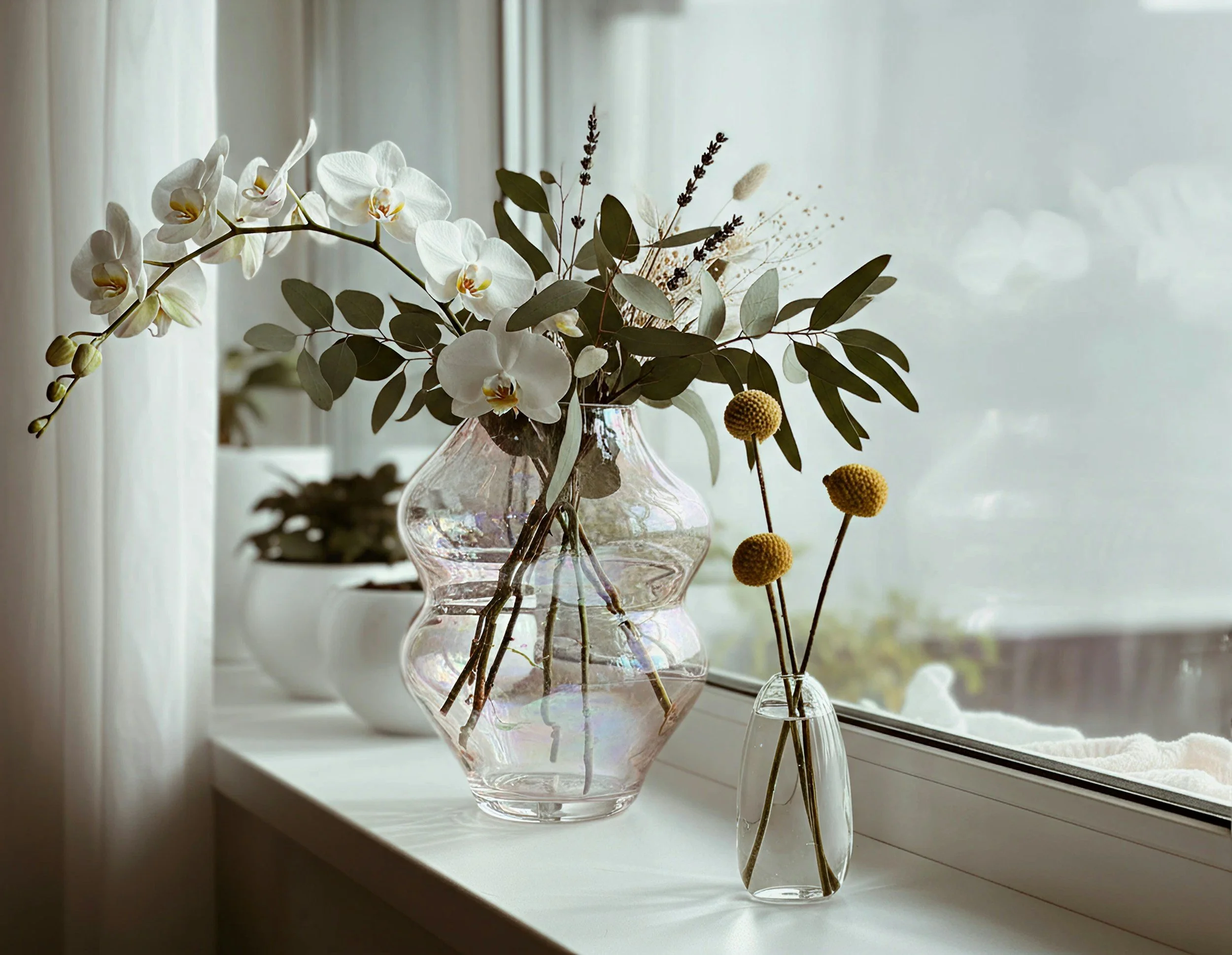 Floral arrangement in a counselling office in BC