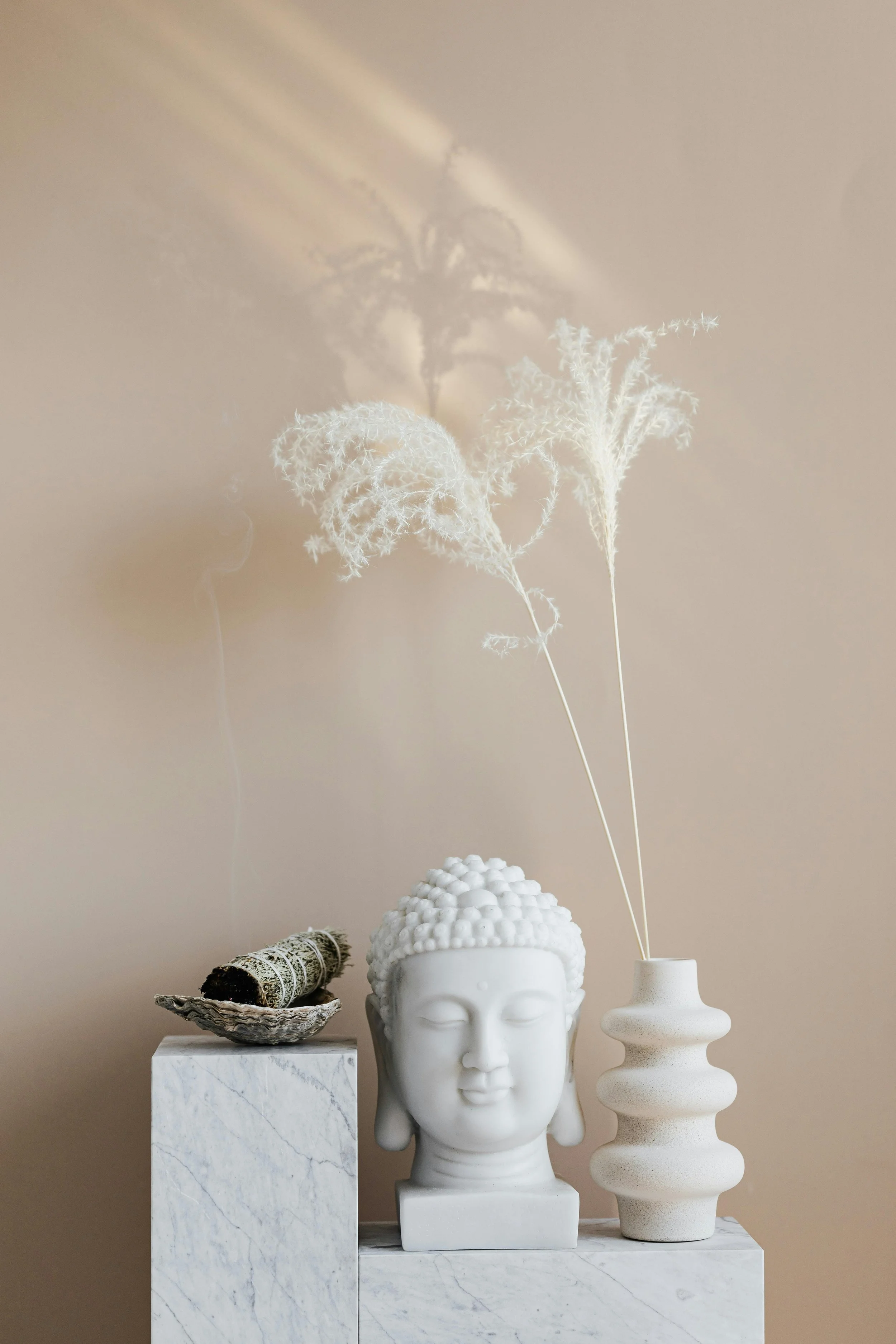 Buddha decor and vase in a counselling session in BC
