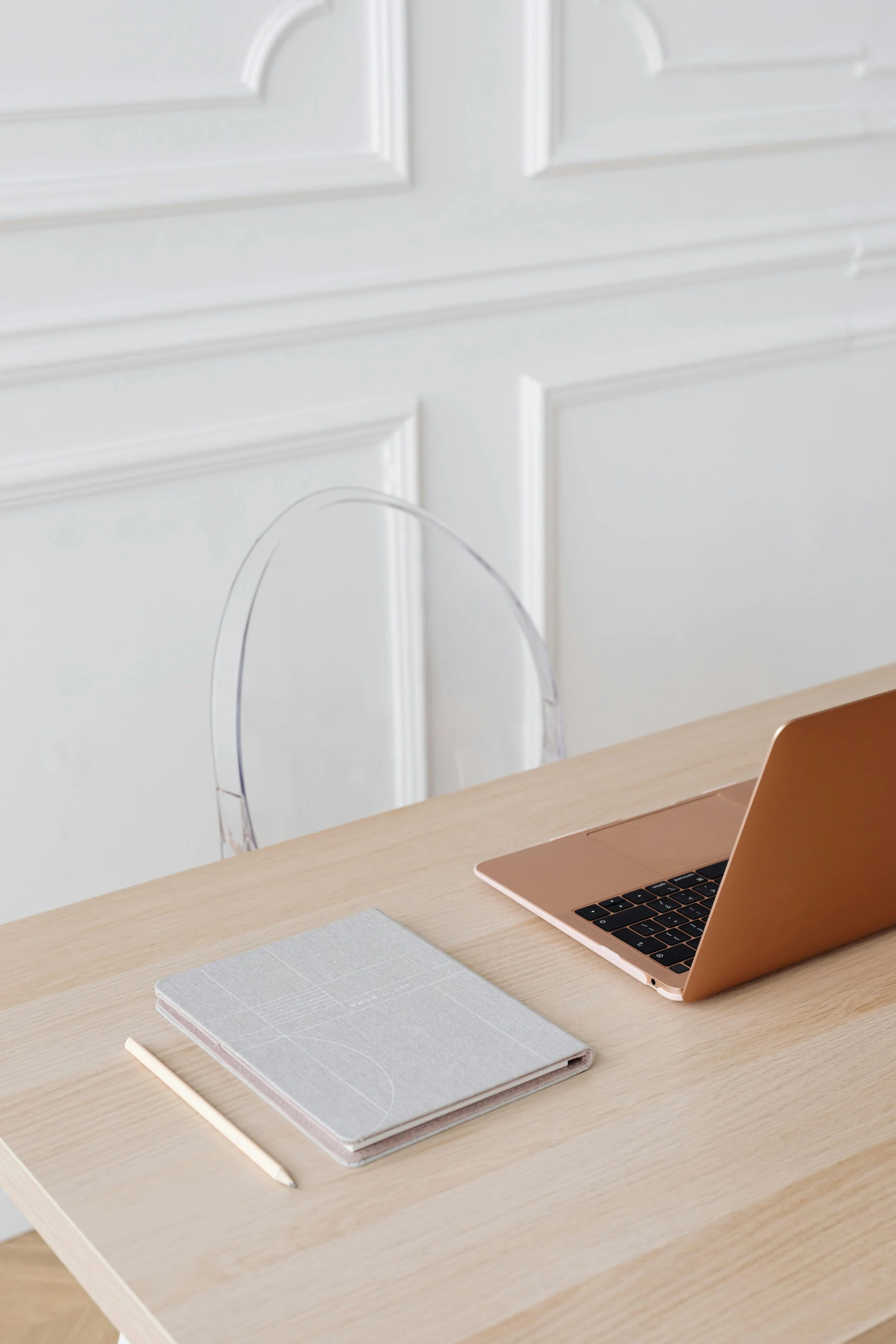 Virtual Counselling Office in BC | Rose gold laptop on a desk