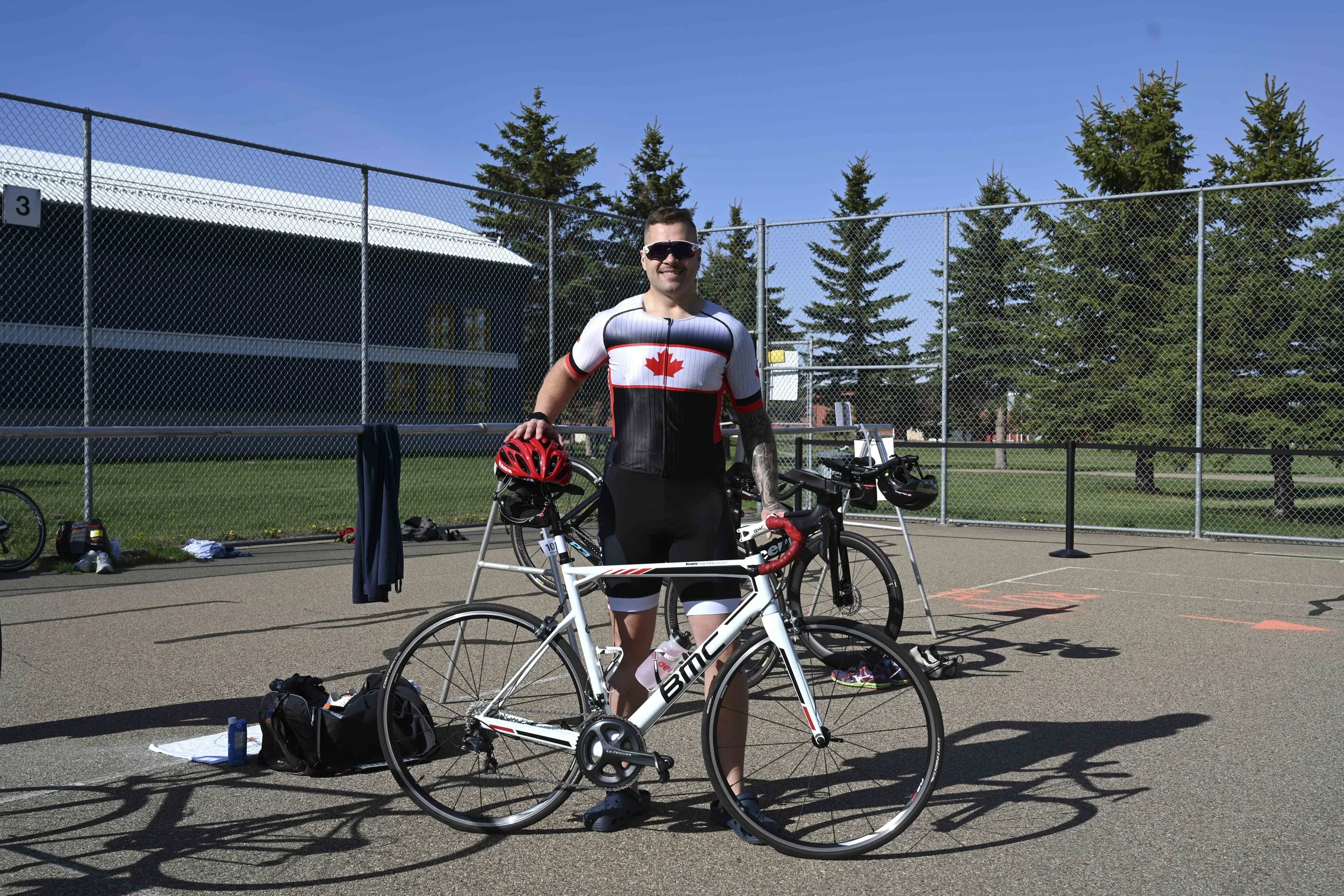 WO Yannick Huard arriving in the transition area in 2025.