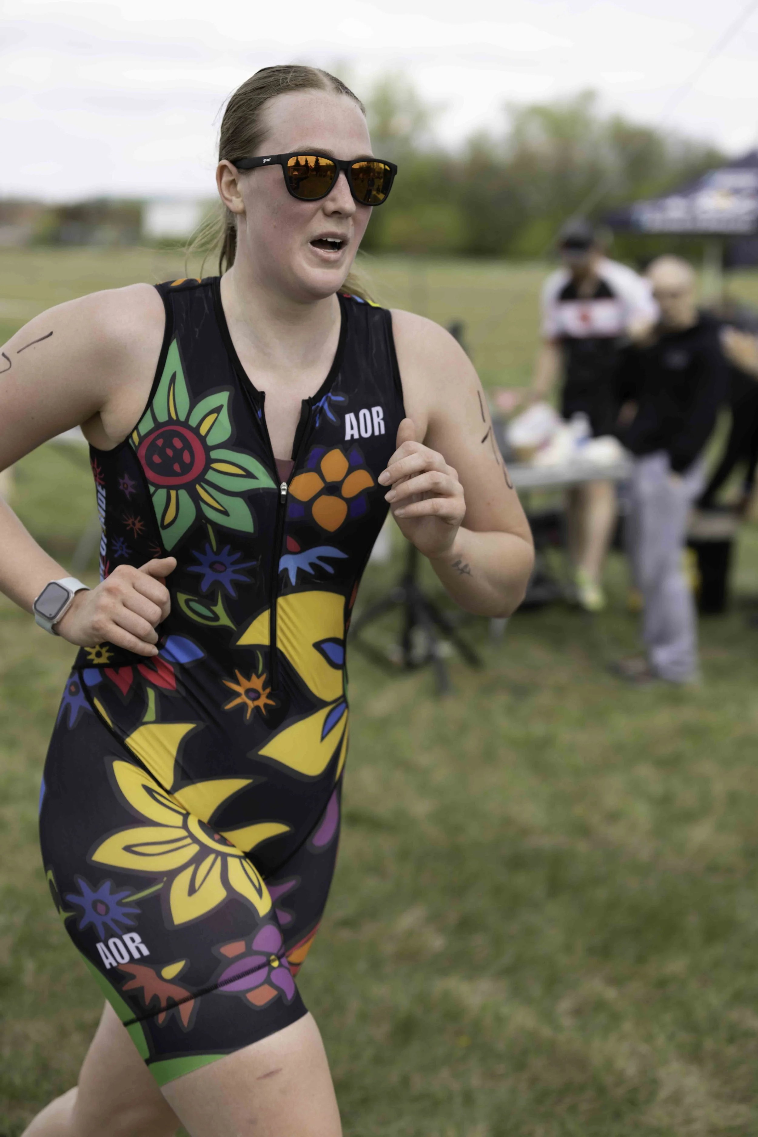 A 2025 competitor with determination and focus completing the final run stretch of Beat-the-Base 2025