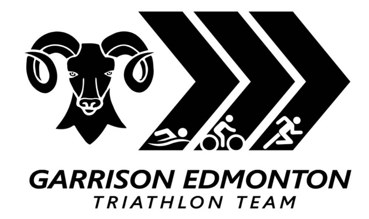 Logo for Garrison Edmonton Triathlon Team which offers free training and camaraderie to military and DND employees at CFB Edmonton.