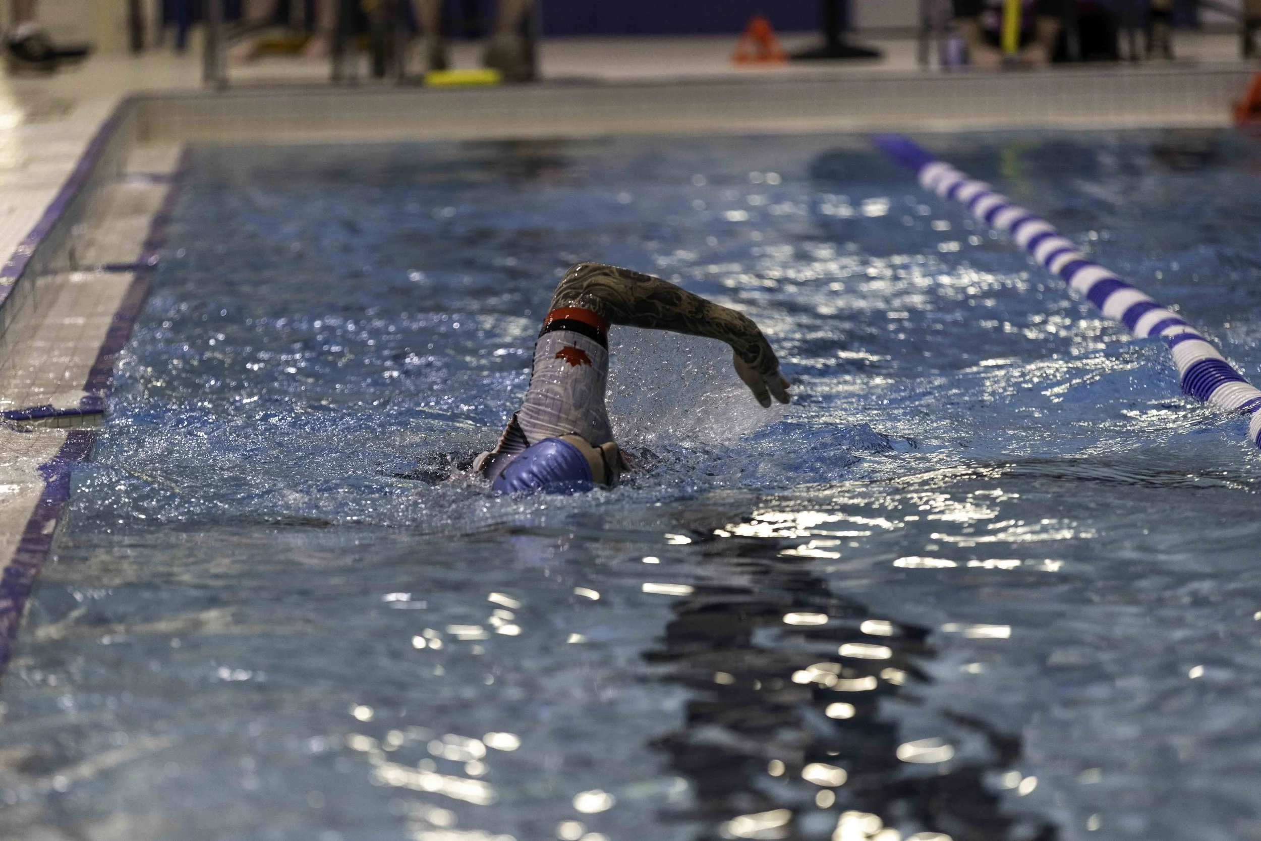 A CAF Athlete completing the 800 yard swim