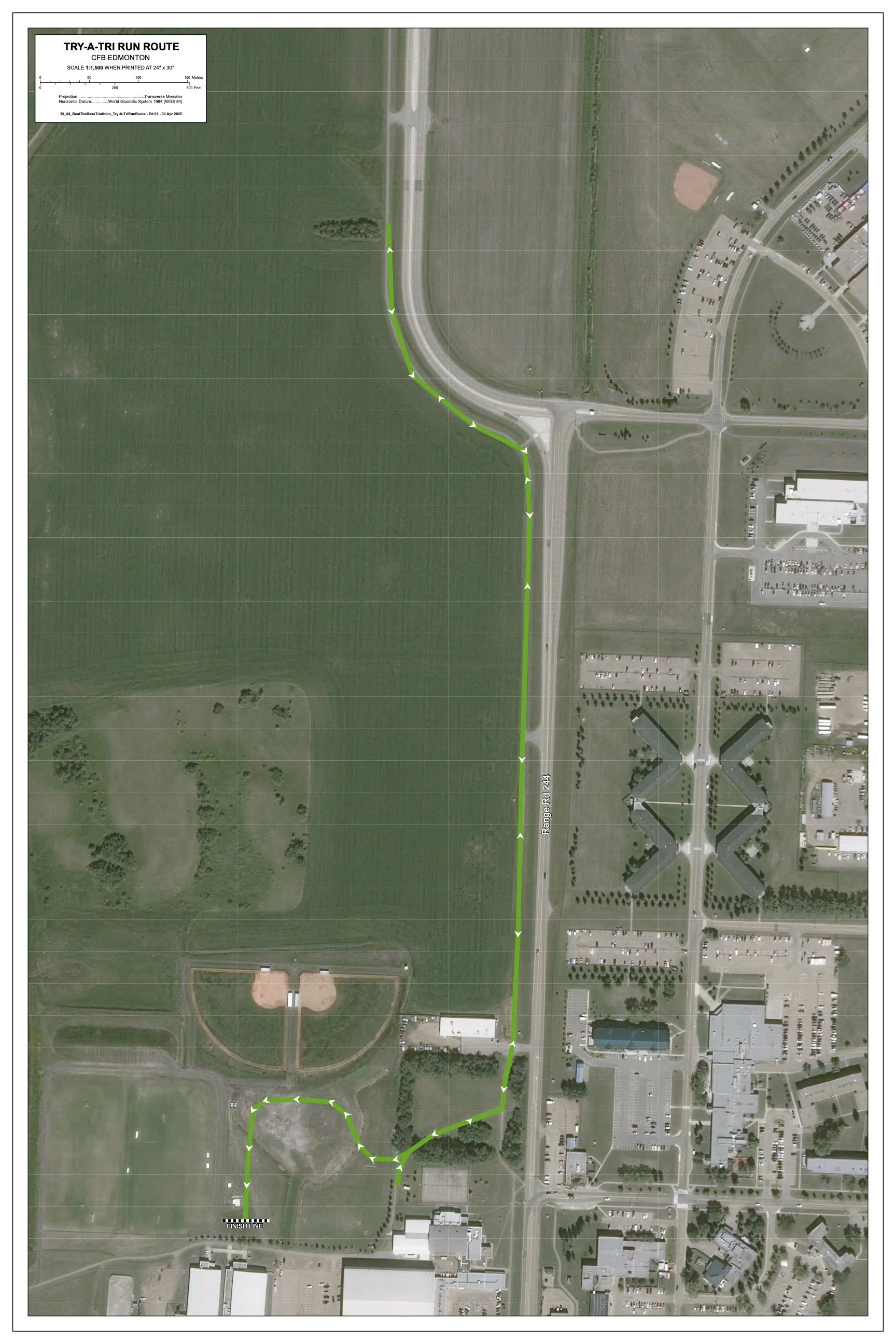 Beat-the-Base Super-Sprint Triathlon Route